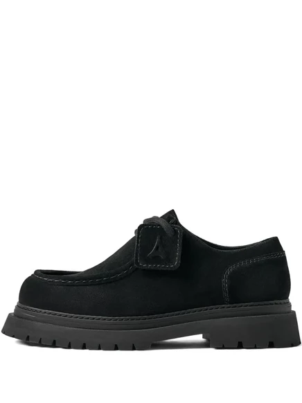 Обувь на шнуровке на толстой подошве из замши и кожи Manière De Voir L'Atelier black