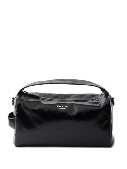 Мужская кожаная сумка-мессенджер Prada, черная