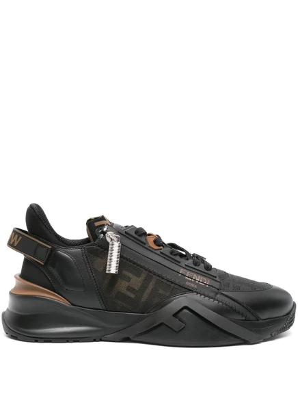 Мужские кроссовки Fendi Flow кожаные, черные