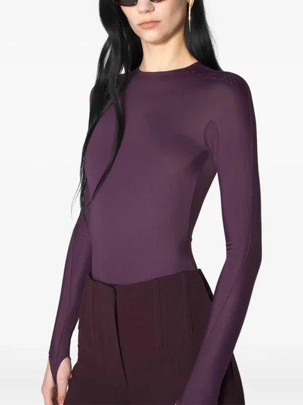 Женское боди Mugler с тиснением, фиолетовое