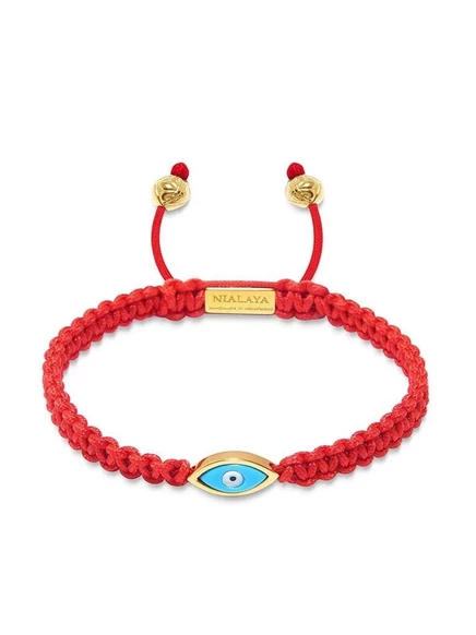 Женский браслет Nialaya Jewelry с глазом-талисманом, красный