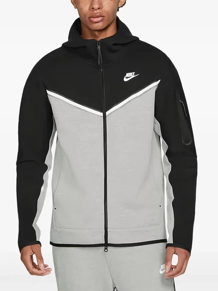 Мужская флисовая худи Nike с шевроном, серая