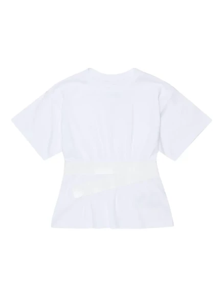 Детская футболка MM6 Maison Margiela с поясом, белая