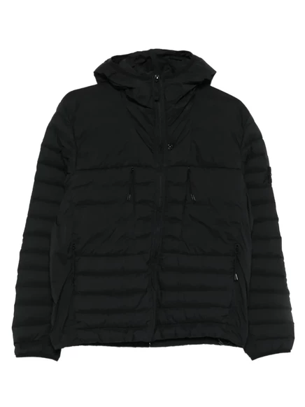 Мужской пуховик Stone Island 4100020 с капюшоном, черный