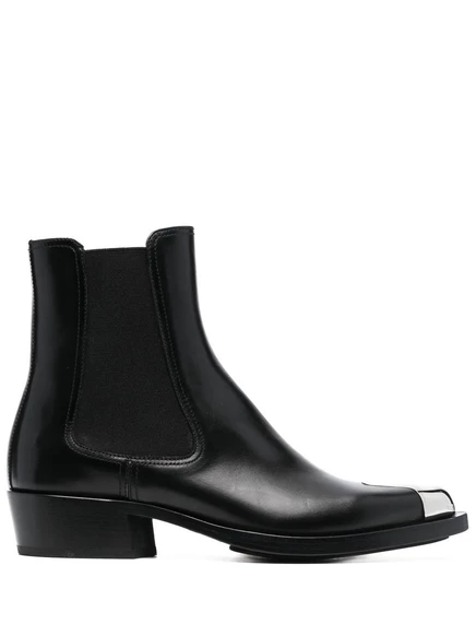 Кожаные ботинки Alexander McQueen с носком 35 мм black