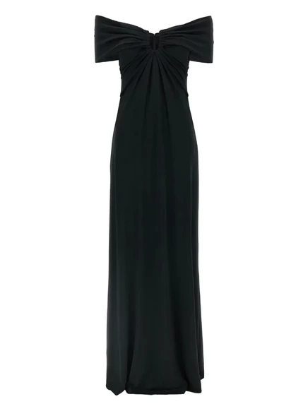 Драпированное платье Carolina Herrera с открытыми плечами black