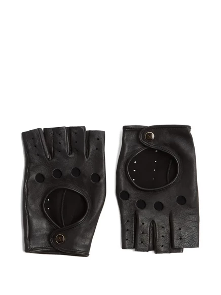 Женские кожаные митенки Valentino VLogo, черные