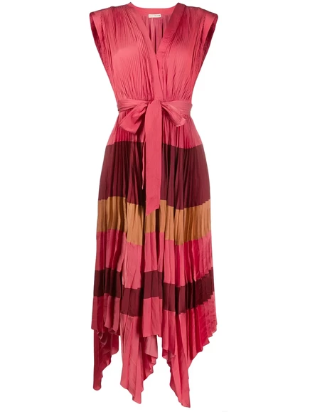 Плиссированное платье в полоску от Ulla Johnson pink