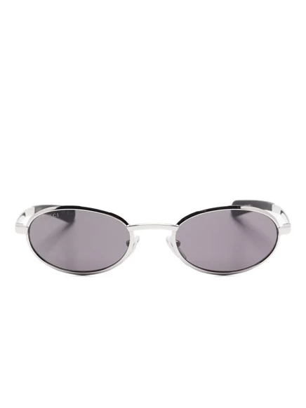 Солнцезащитные очки Gucci Eyewear овальные, серебристые