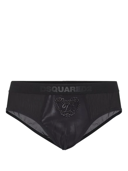 Мужские брифы DSQUARED2 с вышитым логотипом, черные