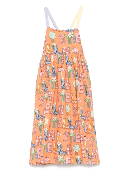 Детское платье с логотипом Stella McCartney Kids orange