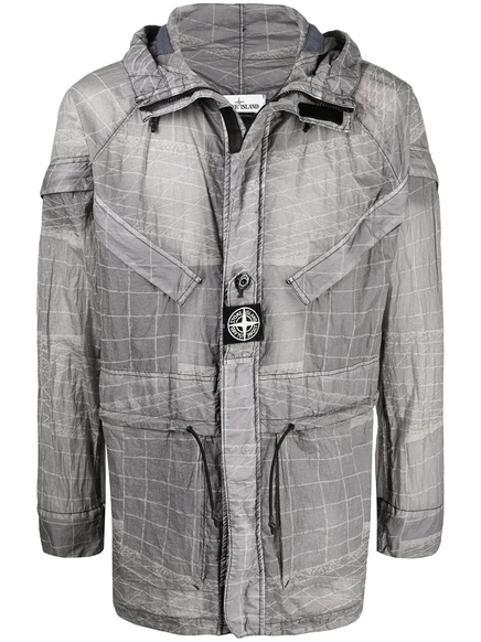 Легкая куртка с капюшоном с абстрактным принтом Stone Island  grey
