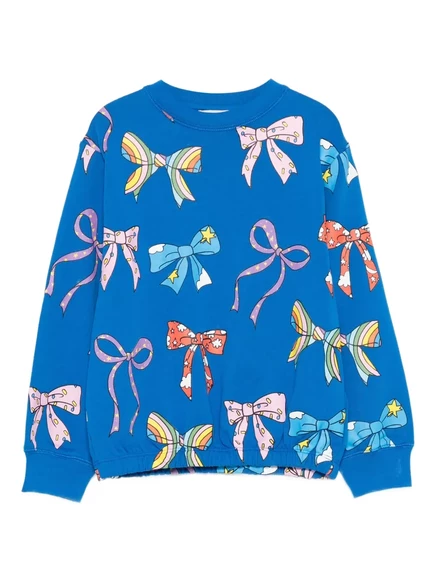 Девочковая толстовка Stella McCartney Kids с бантиками, синяя