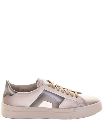Мужские кожаные кроссовки Santoni, бежевые