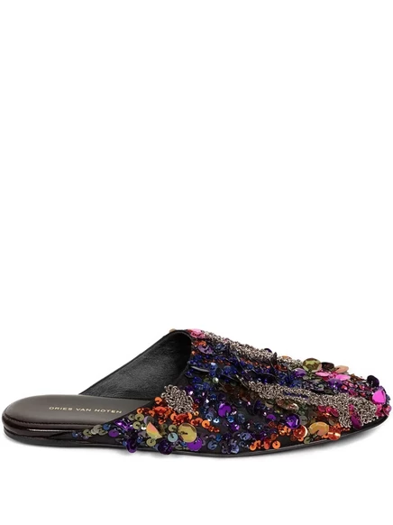 Женские мюли Dries van Noten с пайетками, черные