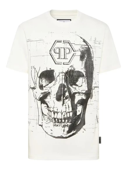Мужская футболка Philipp Plein с черепом, белая