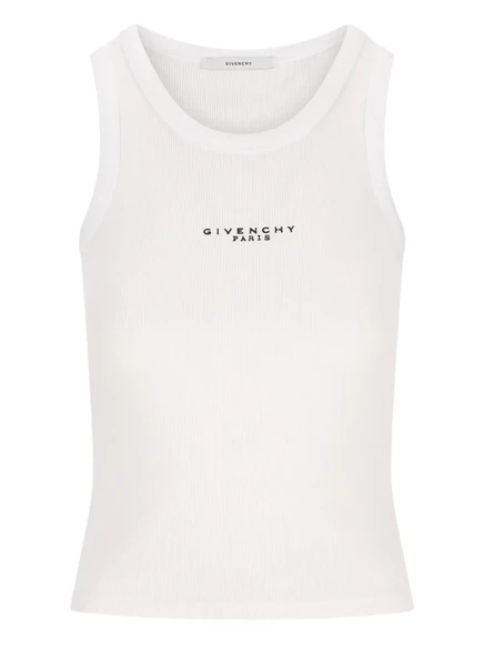 Женская майка Givenchy в рубчик с логотипом, белая