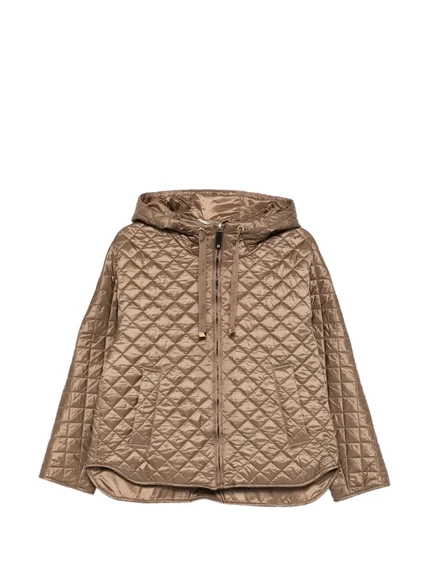 Женская стёганая куртка Max Mara на молнии, коричневая