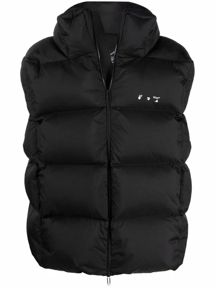 Мужской пуховый жилет Off-White с логотипом, черный