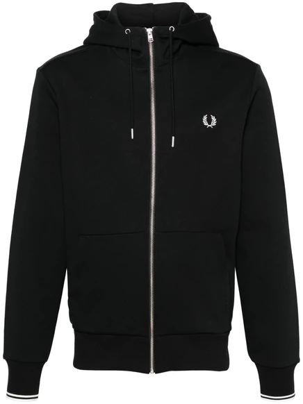 Мужская толстовка Fred Perry с вышитым логотипом, черная