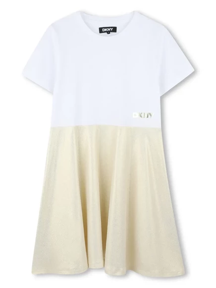 Платье с принтом логотипа Dkny Kids  gold