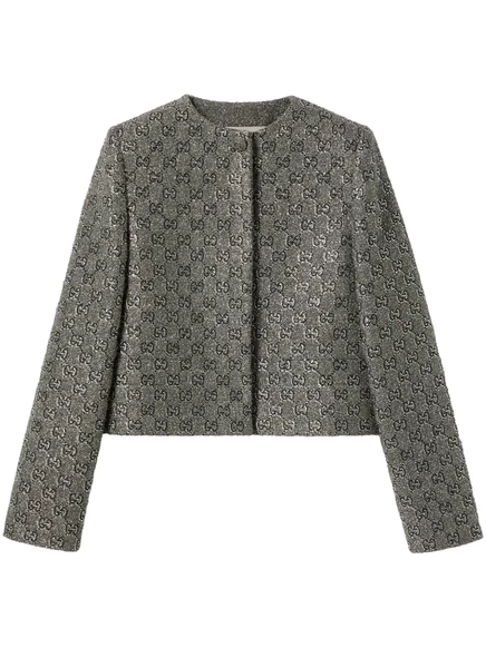 Женский жакет Gucci из шерстяного твида, серый