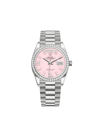 Подержанные часы Rolex Day‑Date 36 мм белое золото, розовый циферблат