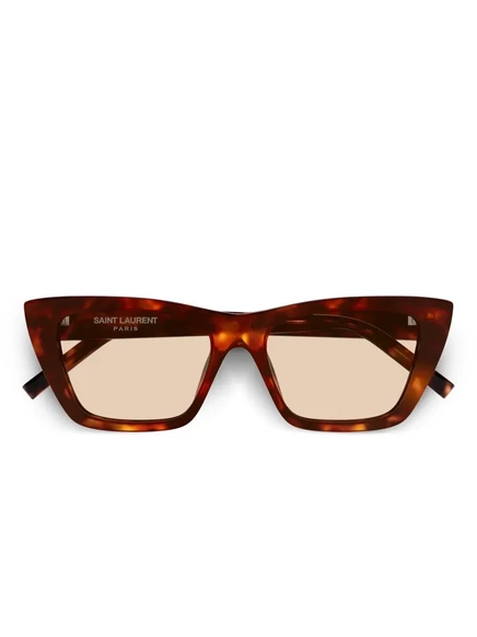 Солнцезащитные очки в геометрической оправе Saint Laurent Eyewear brown