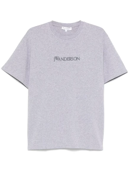 Футболка с флокированным логотипом JW Anderson grey