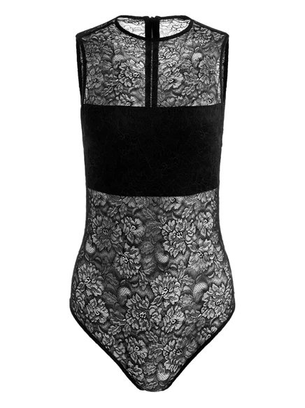 Женское боди Alice & Olivia кружевное, черное