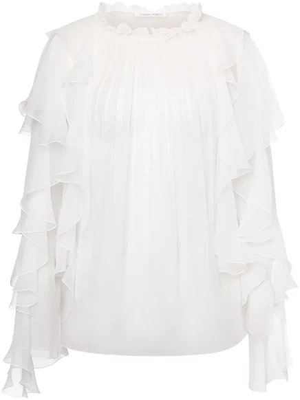 Блузка с оборками от Alberta Ferretti  white