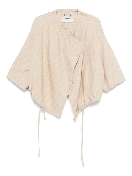 FENDI FF-жаккардовый жакет на завязках neutrals