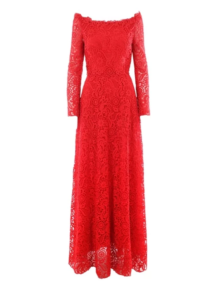 Женское платье Valentino Garavani кружевное, красное