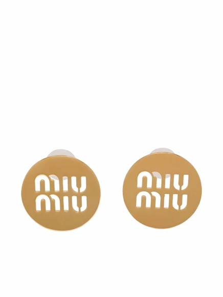 Серьги с логотипом Miu Miu Miu Miu gold