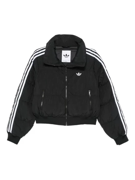 Женская пуховая куртка Adidas с тремя полосами, черная