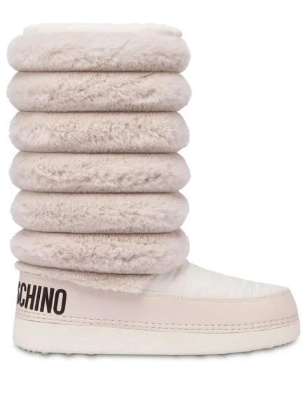 Женские сапоги Love Moschino до колена, розово-белые