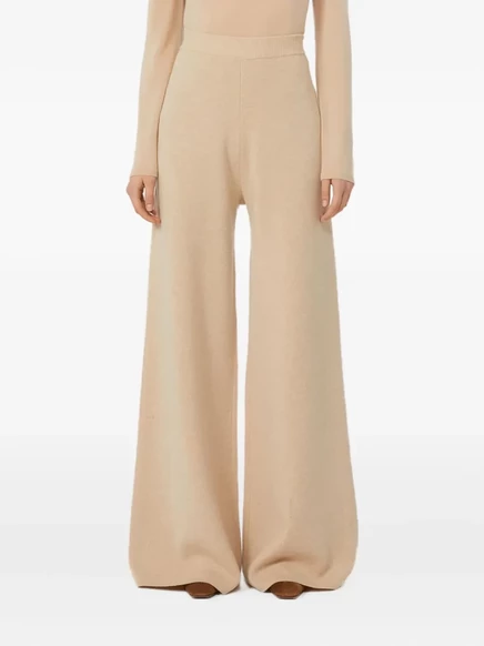 Женские брюки Max Mara из шерсти и кашемира, бежевые