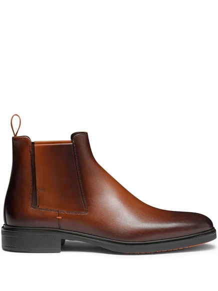Легкие кожаные ботильоны Santoni brown