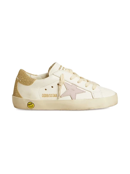 Кроссовки для девочек Golden Goose Kids Super Star, белые