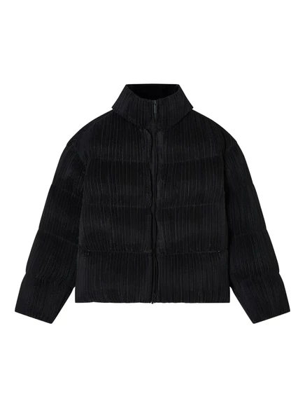 Женский пуховик Emporio Armani плиссированный, черный