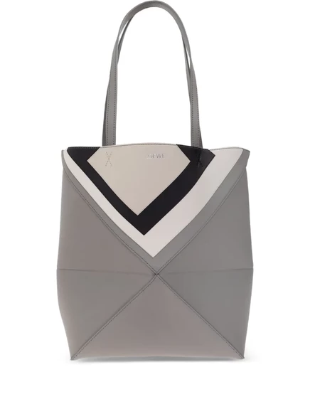 Сумка-тоут с шевронной панелью LOEWE x Albers Puzzle Fold grey