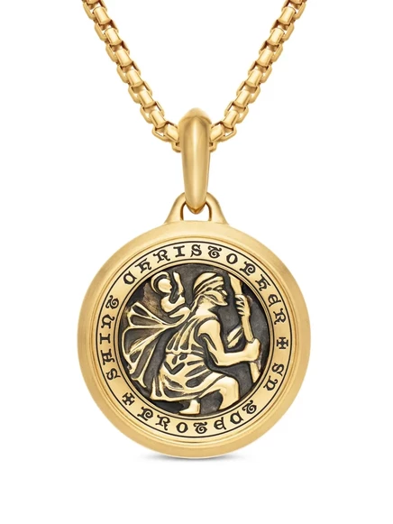 Мужская подвеска-амулет David Yurman St. Christopher, 34,5 мм, из 18-каратного желтого золота