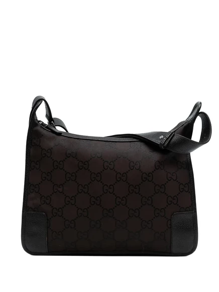 Сумка на плечо Gucci Pre-Owned GG Nylon, коричневая