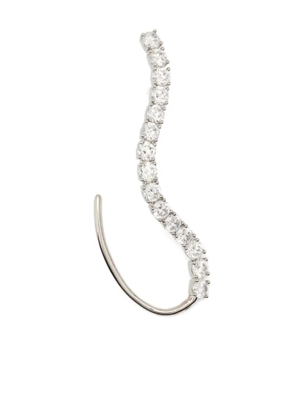 Кафф PANCONESI Curved-line с фианитами, серебристый