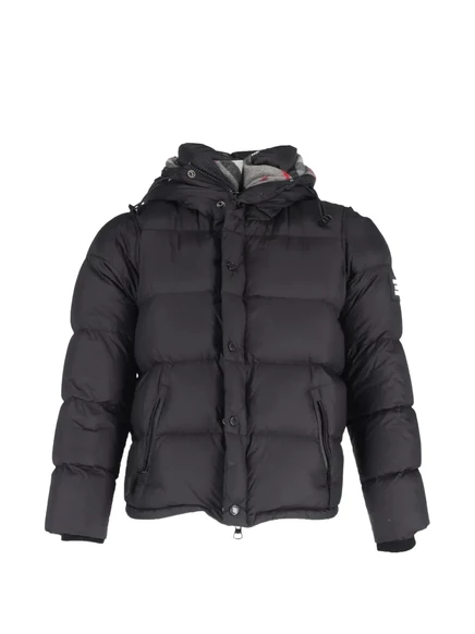 Мужской стеганый пуховик Burberry Pre-Owned с логотипом, черный