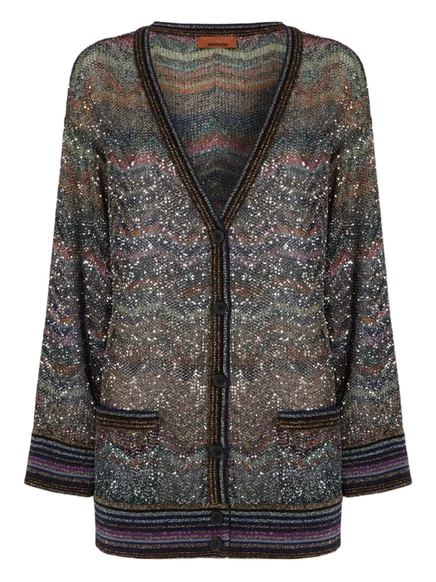 Женский кардиган Missoni с зигзагообразным узором, черный