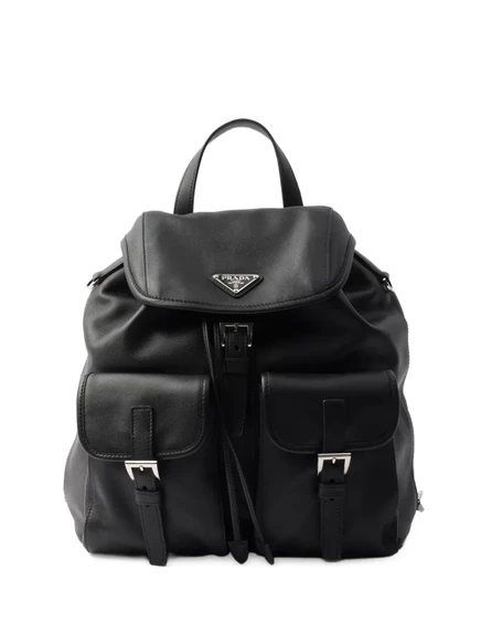 Женский рюкзак Prada из кожи, черный