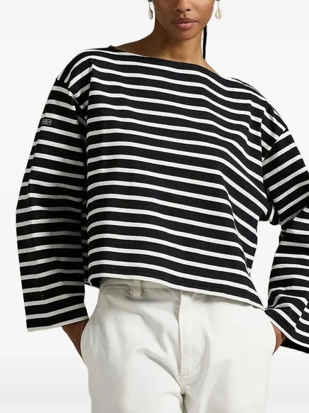 Женская блузка Polo Ralph Lauren в полоску, черно-белая
