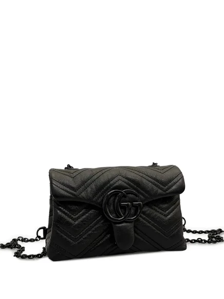 Женская сумка через плечо Gucci Chevron стеганая, черная