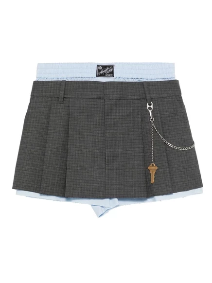 Шорты с плиссированной цепочкой для ключей от Alexander Wang grey